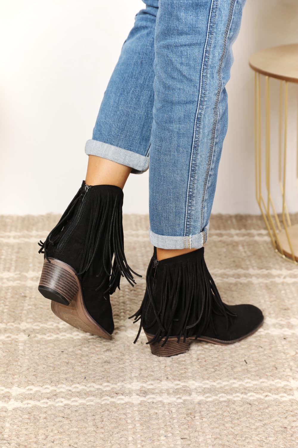 Legend Women's Fringe Cowboy Western Ankle Boots 4b65df2d1b8143d4b6f99bd8002dd8ef-Max