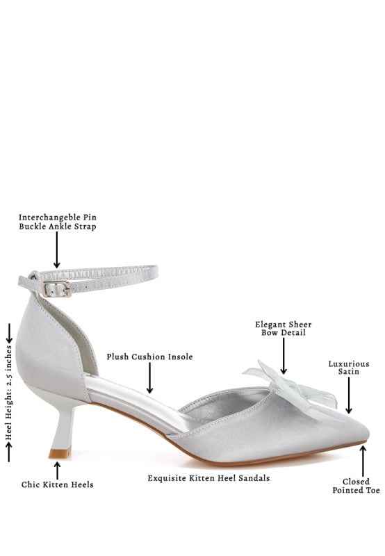 Cadell Bow Detail Satin Sandals 4b677085-7e06-4127-9451-707ff9c214e9