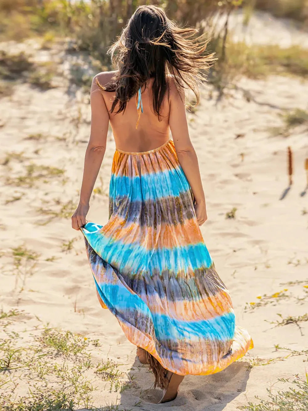 Tie-Dye Halter Neck Dress 4b679b91-83f1-4a0a-9bc2-d793ef145419-Max