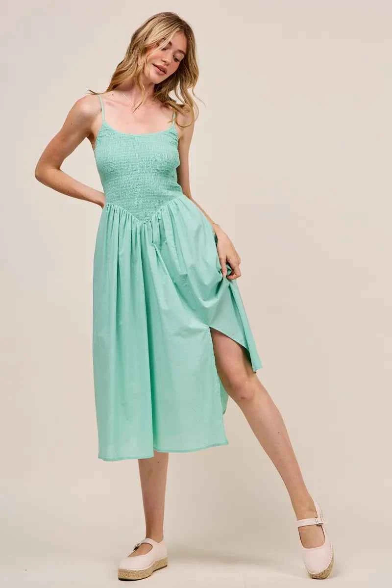 SO ME Smocked Sleeveless Casual Everyday Dress With Slit 4b6ff43798554156b29ed45b4f41d604-Max-Origin