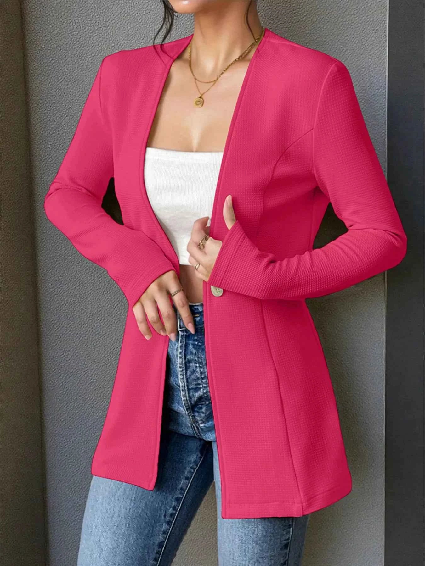 One Button Long Sleeve Blazer 4b8686311be6458c879dfeecb6999b3a-Max-Origin