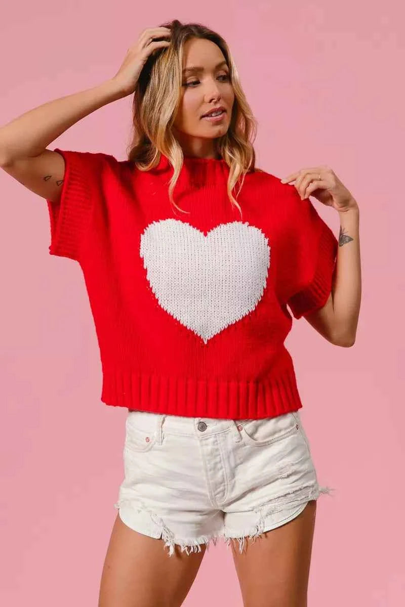 BiBi Rib Banded Heart Pattern Valentines Sweater 4b8e7a7ccead44e2829a5c822c783924-Max-Origin