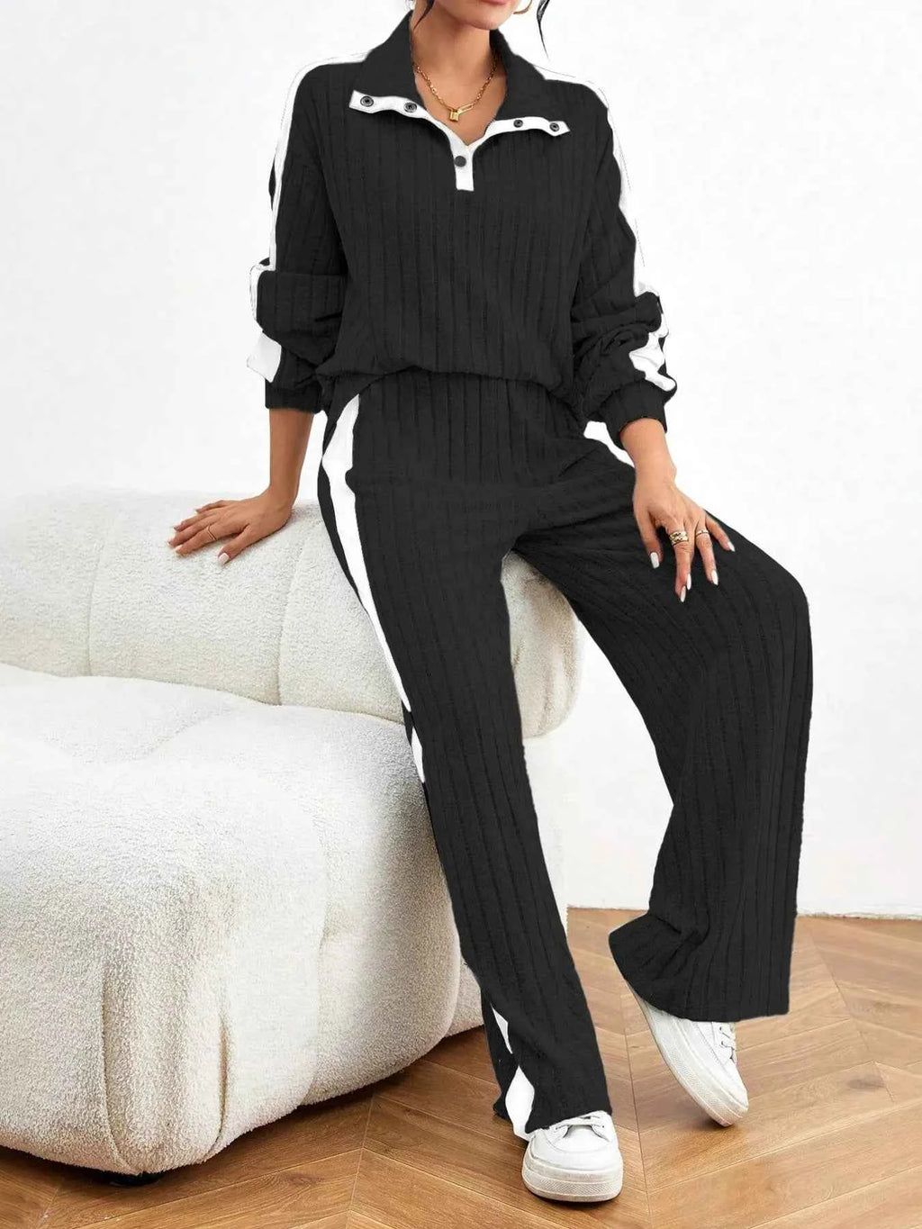 Ribbed Long Sleeve Top and Pants Set 4b95e40593aa4de89947476473a080b8-Max-Origin