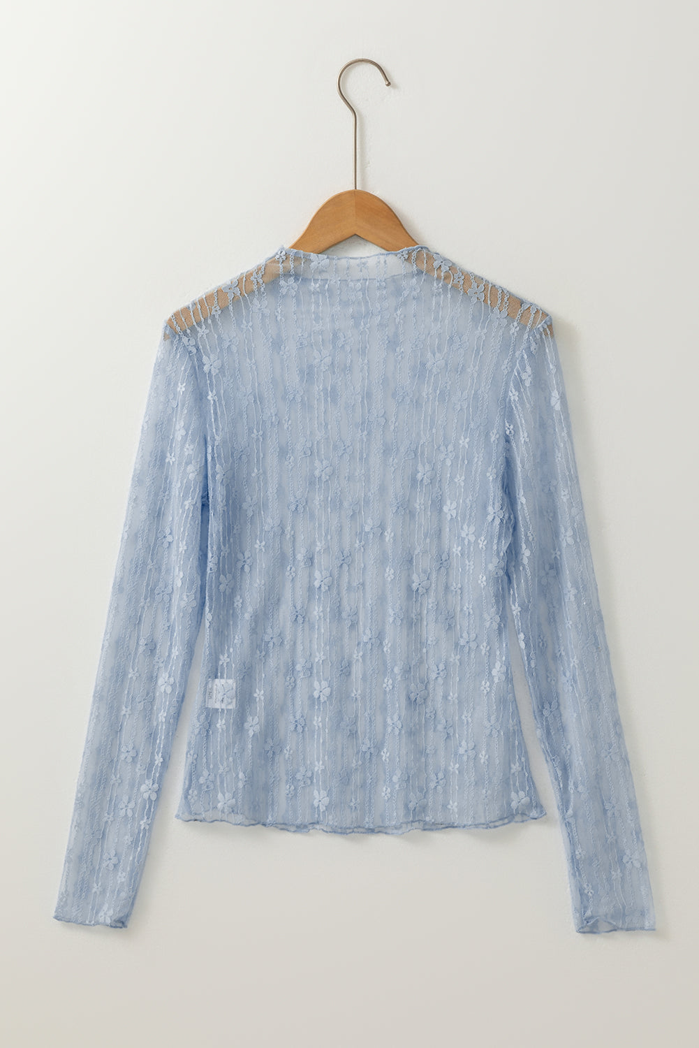 Black Sheer Floral Lace Long Sleeve Slim Fit Top 4b9b0ae9a4050c57