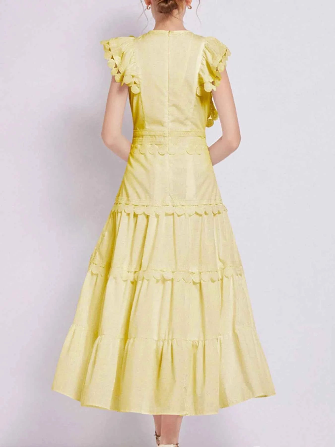 Sleeveless Ruffled Tiered Dress with Embroidered Trim 4ba2c840-309d-4c93-9e97-7ec43e0b6eb4-Max-Origin