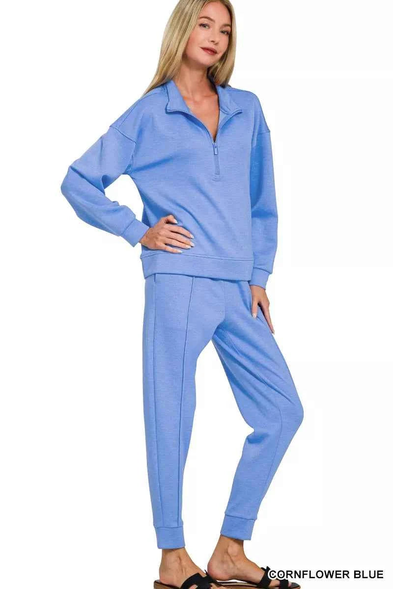 Zenana Scuba Half Zip Pullover and Jogger Set 4bad04a3a3204a99bef52e1c572e7cff-Max-Origin