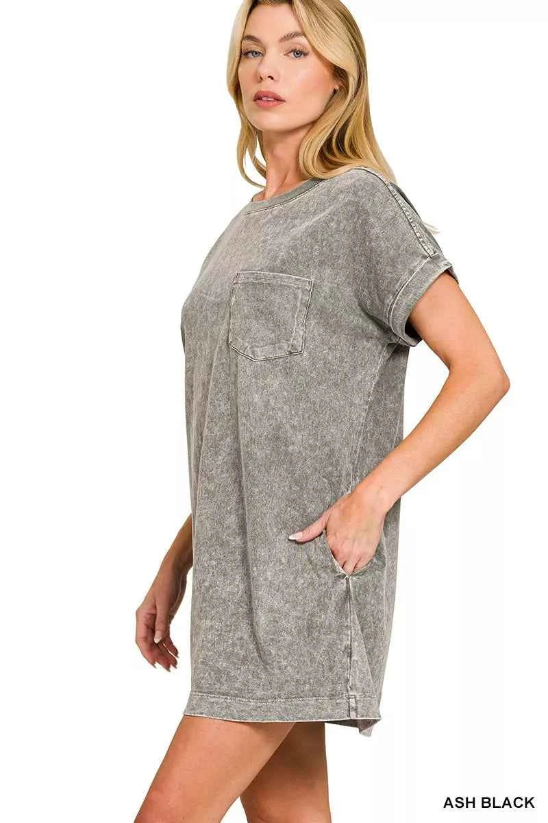 Zenana Halo Washed Premium Cotton T-Shirts Dress 4bb53e94f76d4b4282026119b425b426-Max-Origin