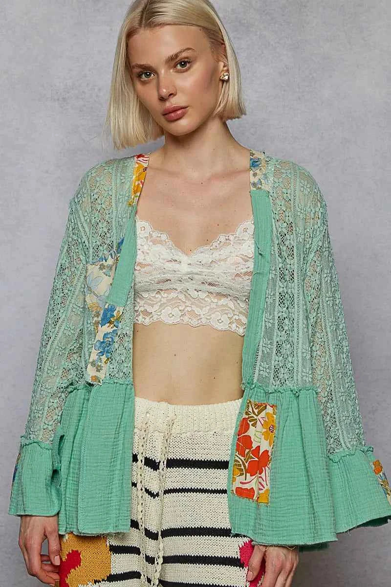 POL Lace Ruffled Hem Open Front Cardigan 4bc31578-de46-494e-b46f-f2c72d771ca3-Max-Origin