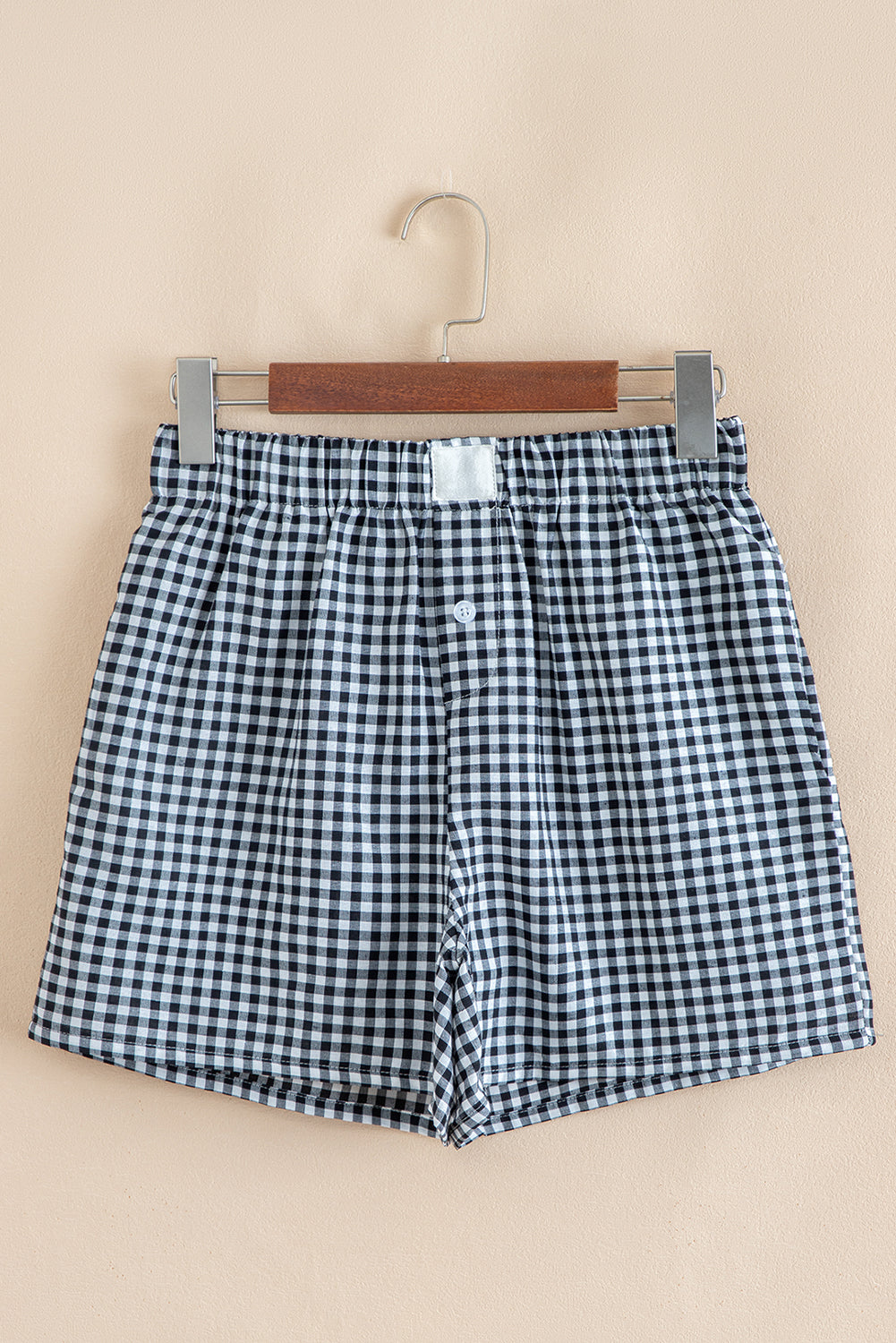 Red Vintage Plaid Print High Waisted Loose Wide Leg Shorts 4bc875b328e0fce5