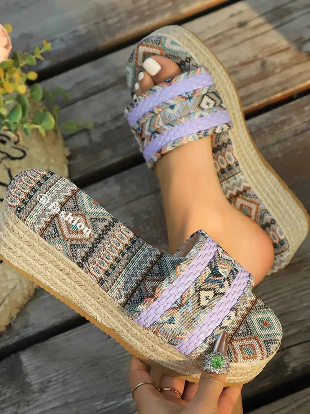 Geometric Open Toe Platform Sandals 4bdd0cd1-bcf0-4726-a2dc-9da1214c992c-Max