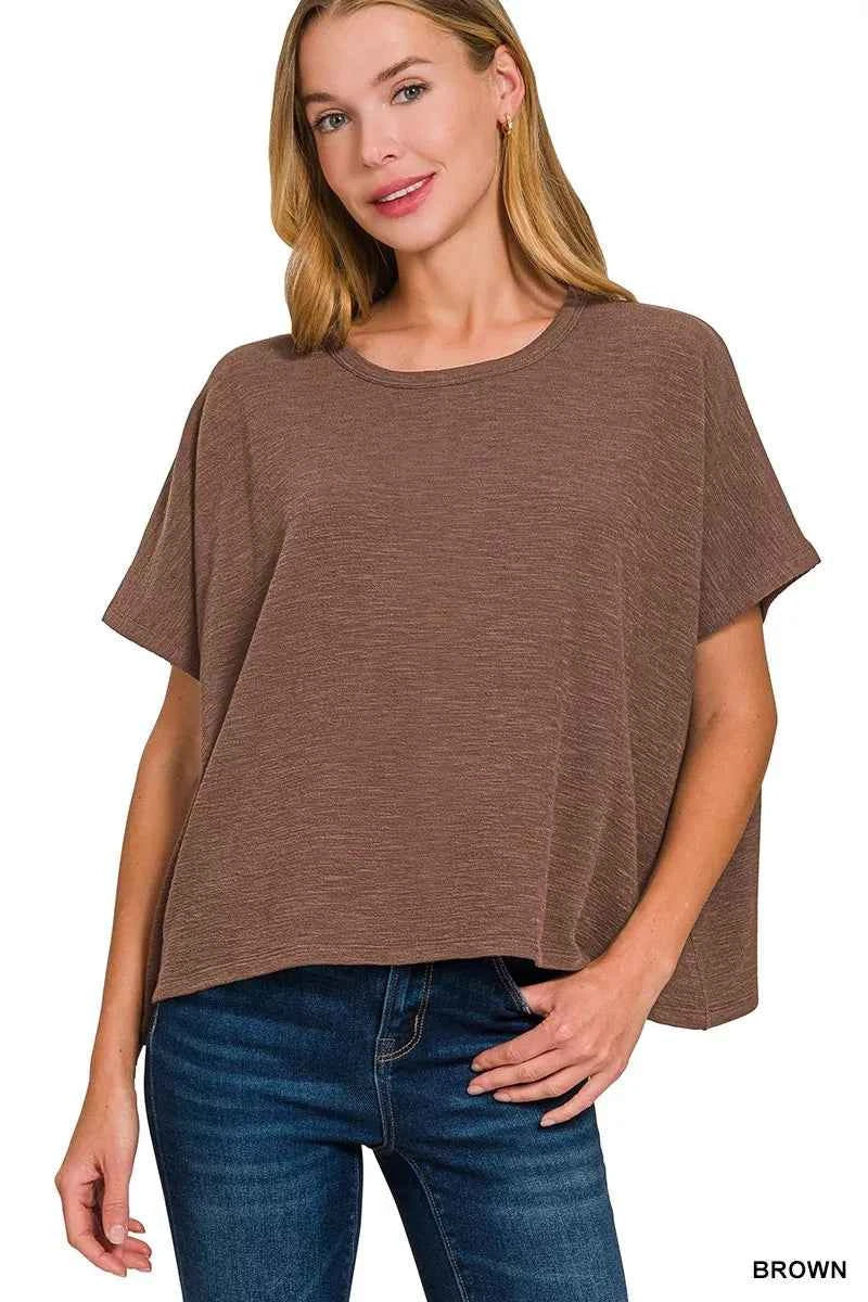 Zenana Cotton Slub Oversized Tee BROWN 4be528cd88aa4082a0f401d60fc2c159-Max-Origin