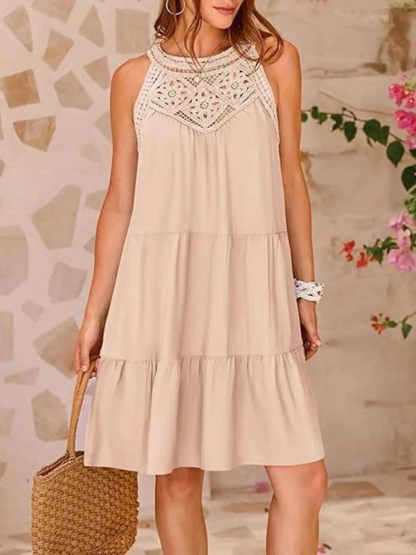 Crochet Lace Tiered Summer Dress Apricot 4bee1b5d0c8b4320b6ead4bc7c7c78a7-Max-Origin