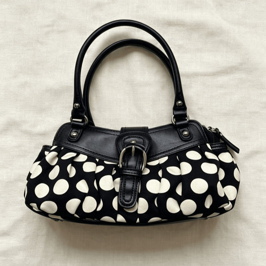 Retro Black-and-white ka-dot Underarm Shoulder Bag Black And White Polka Dot 4c02670d-93f6-4eba-9341-58258d2b17c0