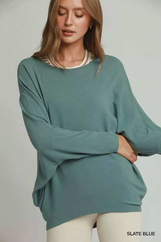Batwing Round Neck Long Sleeve Top SLATE BLUE 4c0ea283-04c8-42cd-845c-76eeab6cb08d-Max-Origin
