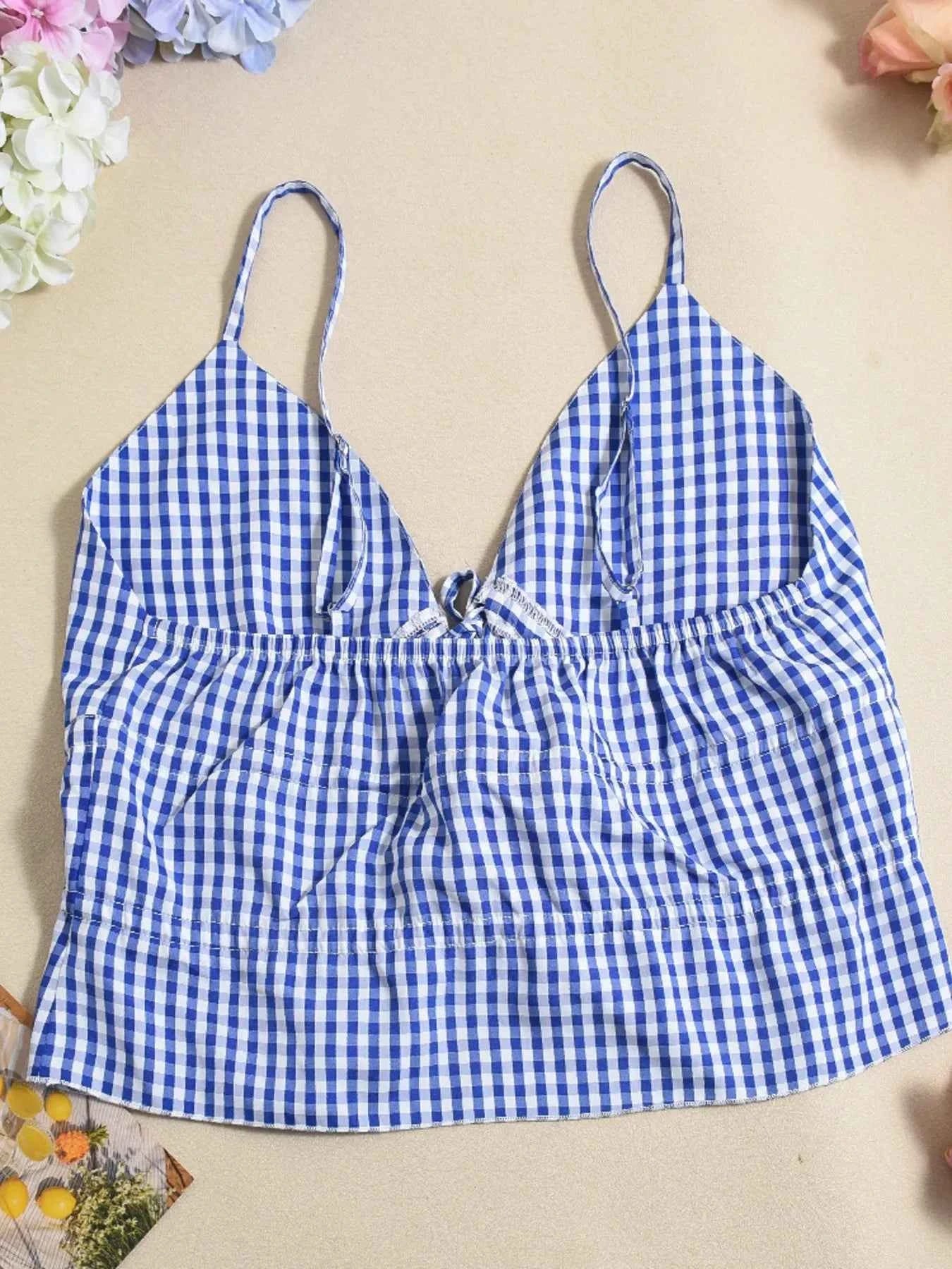 Plaid Tie Front Cami and Skirt Set 4c0f8fc7502244a38addb83aa2a1d39d-Max-Origin
