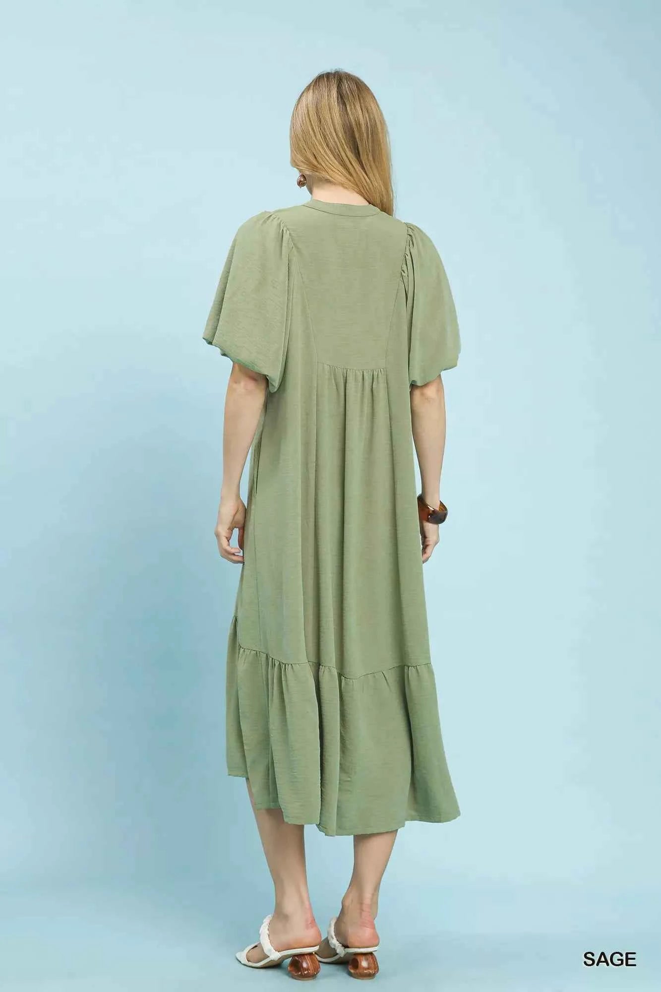 Umgee Puff Sleeve Midi Dress with Lace Detail 4c1ed346-2a98-407f-86a7-29a40c7fe515-Max-Origin