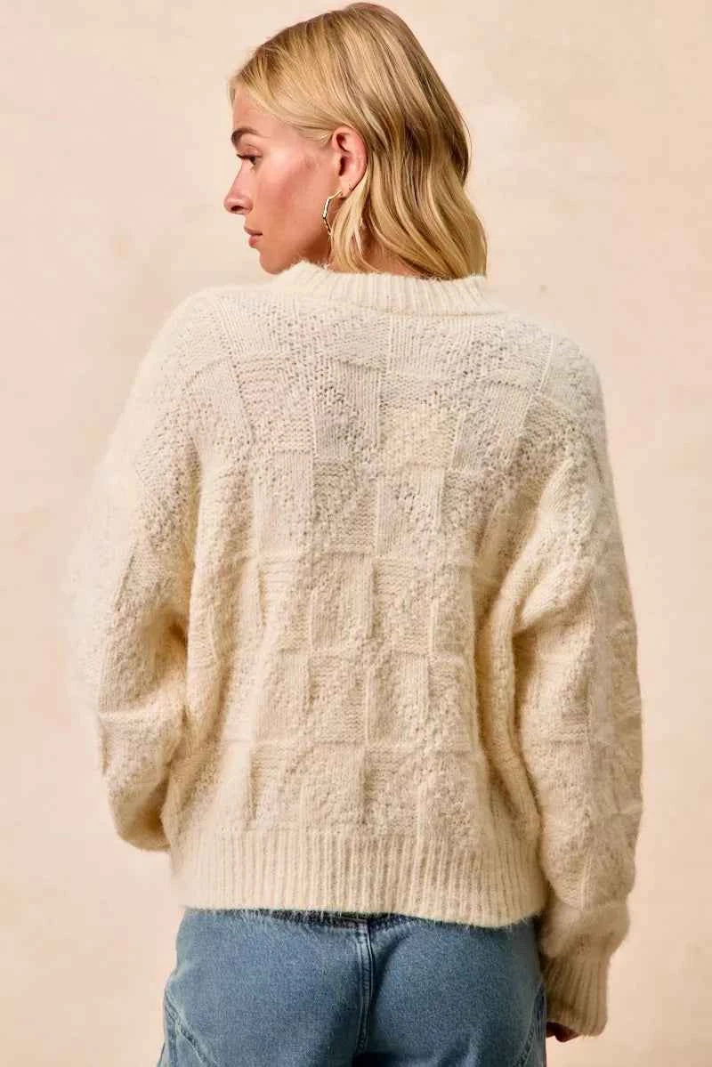 BiBi Checker Board Drop Shoulder Sweater 4c2855db96ed44c88d2c11dddb0aa789-Max-Origin