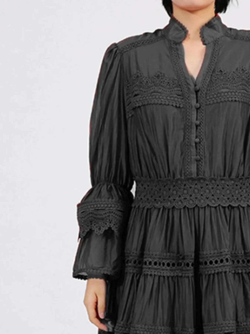 Ruffle Lace Trim Long Sleeve Dress 4c3322da-92c2-42e6-aae0-ec801a22504e-Max-Origin