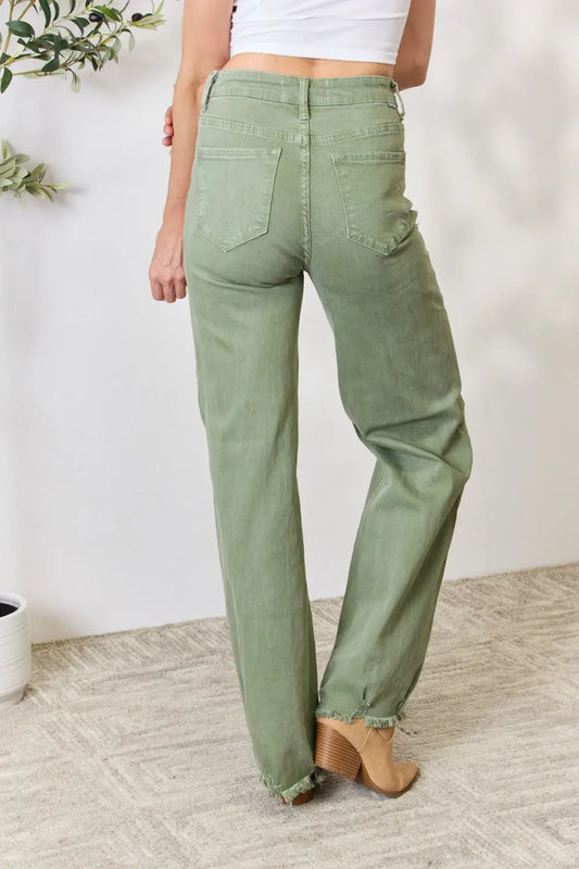 RISEN Full Size Raw Hem Wide-Leg Jeans 4c38dc62b245446e8123e12abd593a05-Max