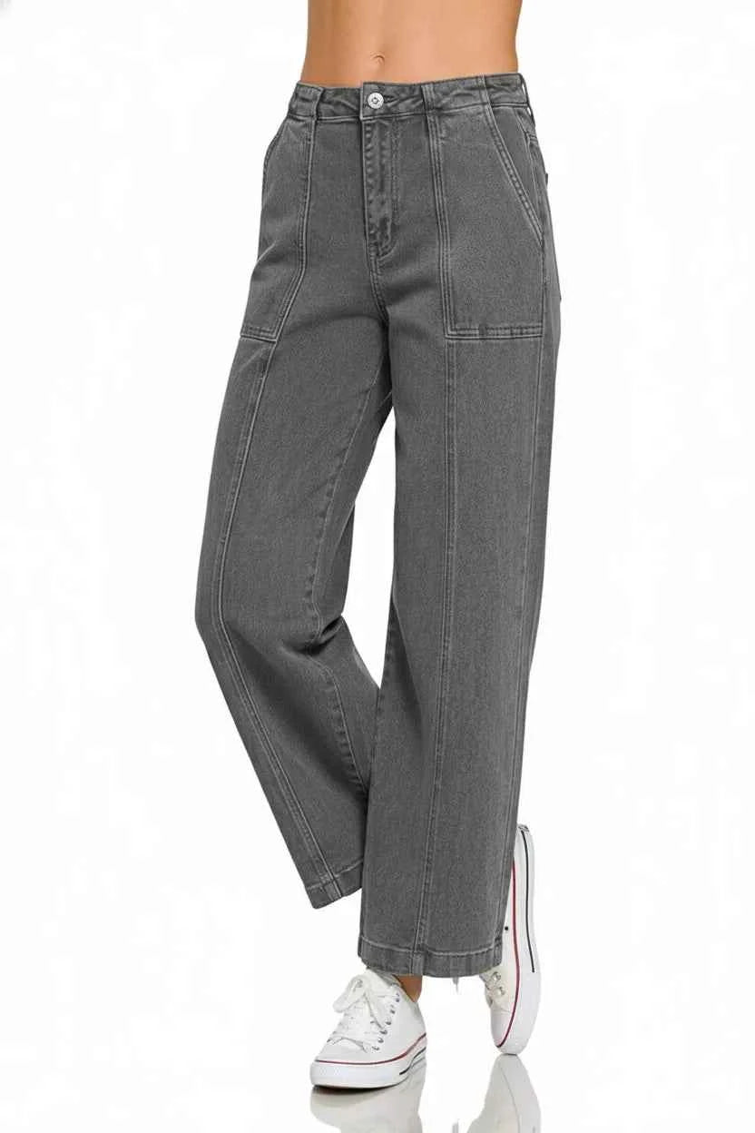 Zenana Straight Leg Utility Pocket Jeans 4c3e027b-83b9-4888-aa1c-1c409e36fa8c-Max-Origin