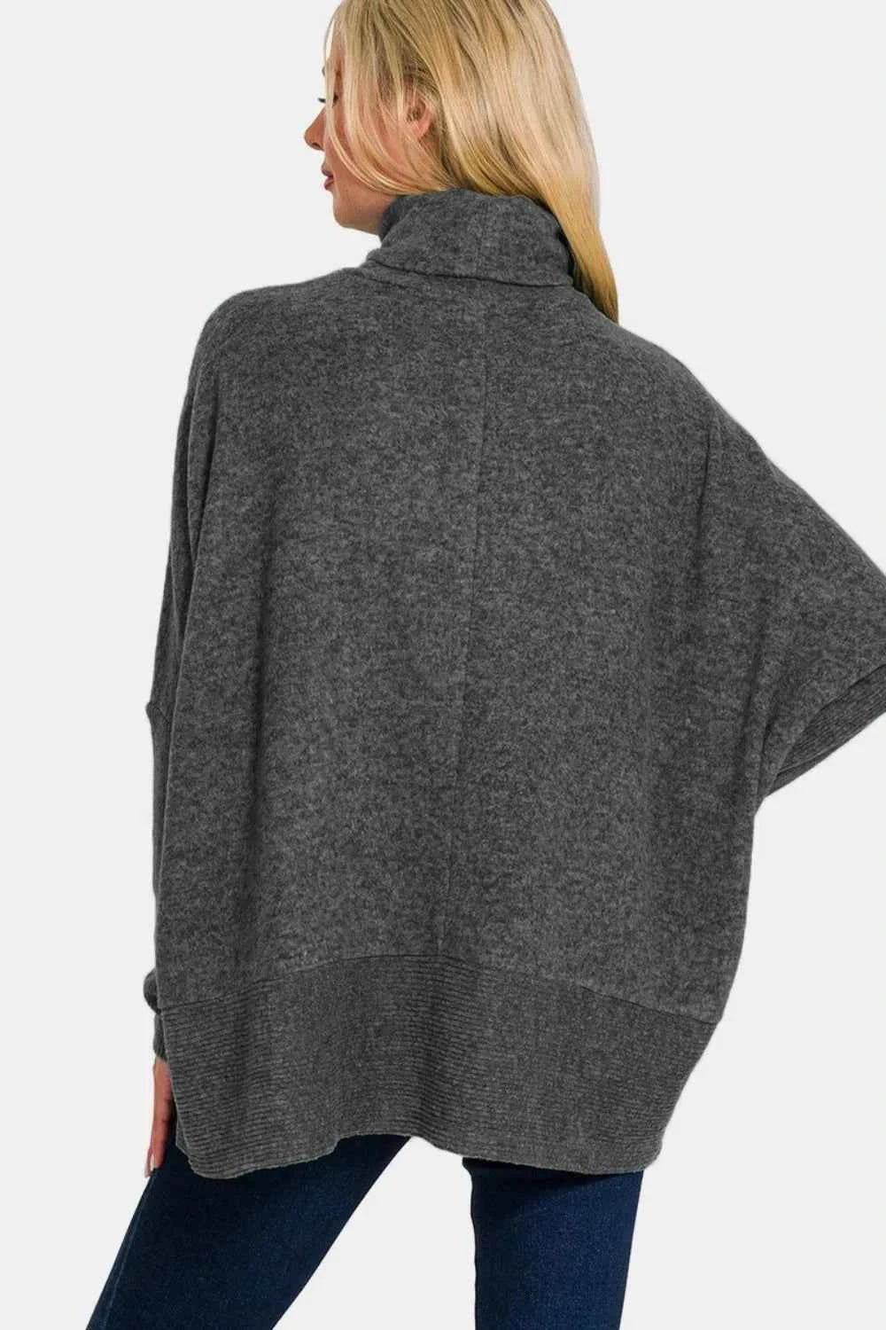 Zenana Full Size Brushed Melange Hacci Turtleneck Sweater 4c3f9f4e-d9db-494a-9e14-d40f325a04f8-Max