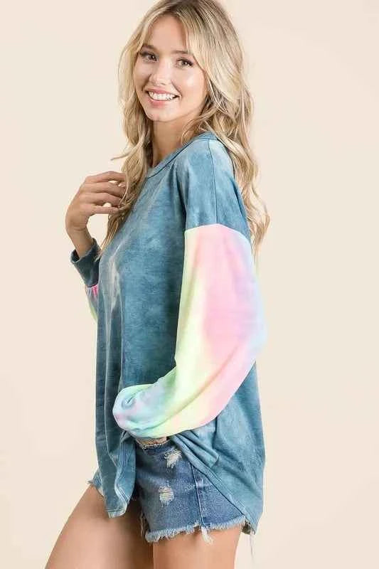 BiBi Tie Dye French Terry Top With Contrast Tie Dye 4c48f8d0a0fa4c8cae53bd34a8cd637d-Max-Origin