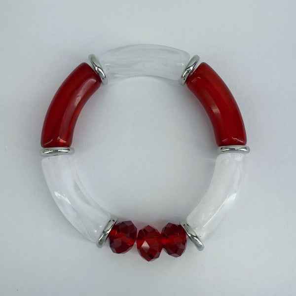 Two Tone Stretchy Bracelet With Beads 4c4dfab0-1ffa-48b1-aa50-044791d923ba