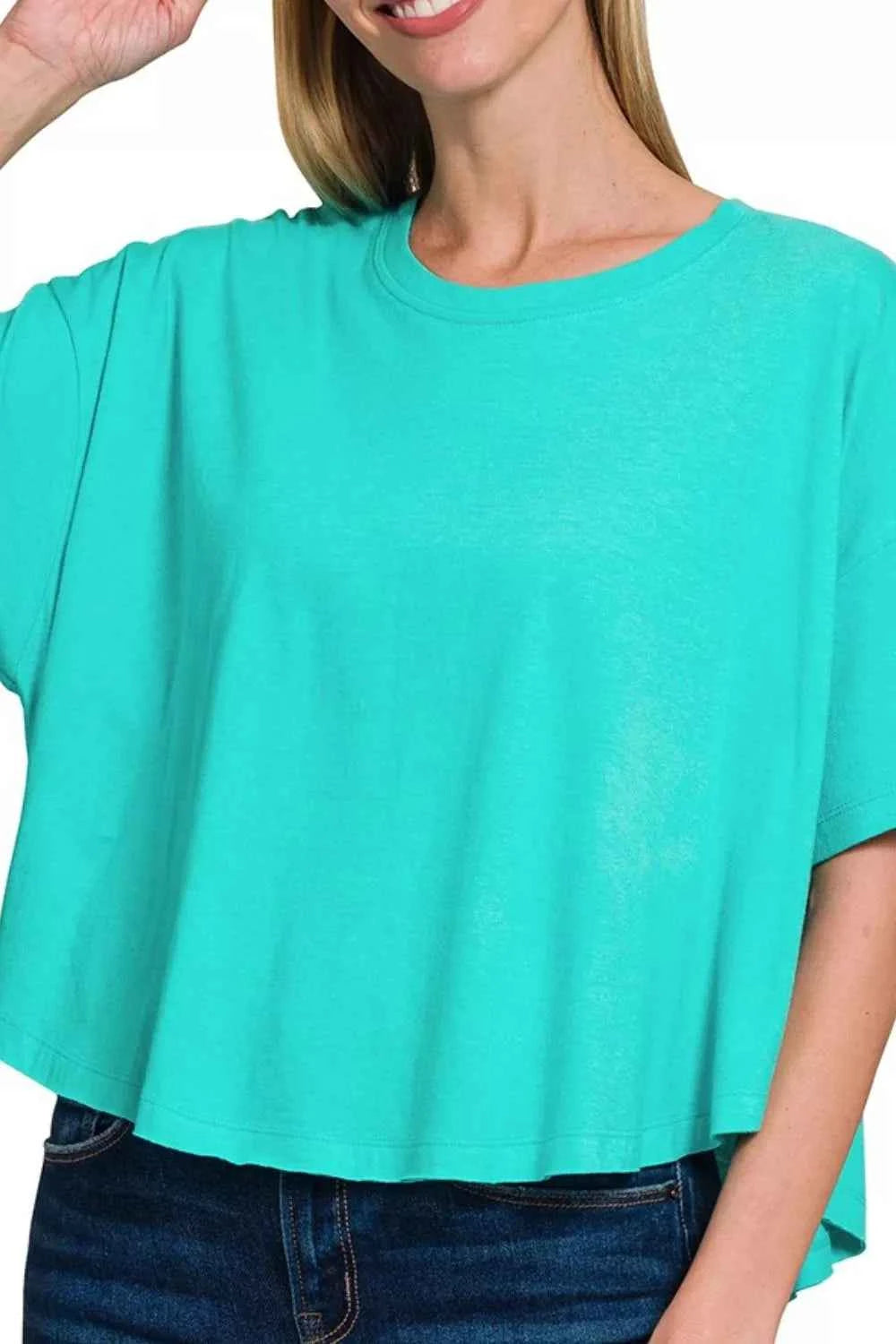 Zenana Cotton Round Neck Short Sleeve T-Shirt 4c55a3ff-a426-4172-b035-50be13d425ab-Max-Origin