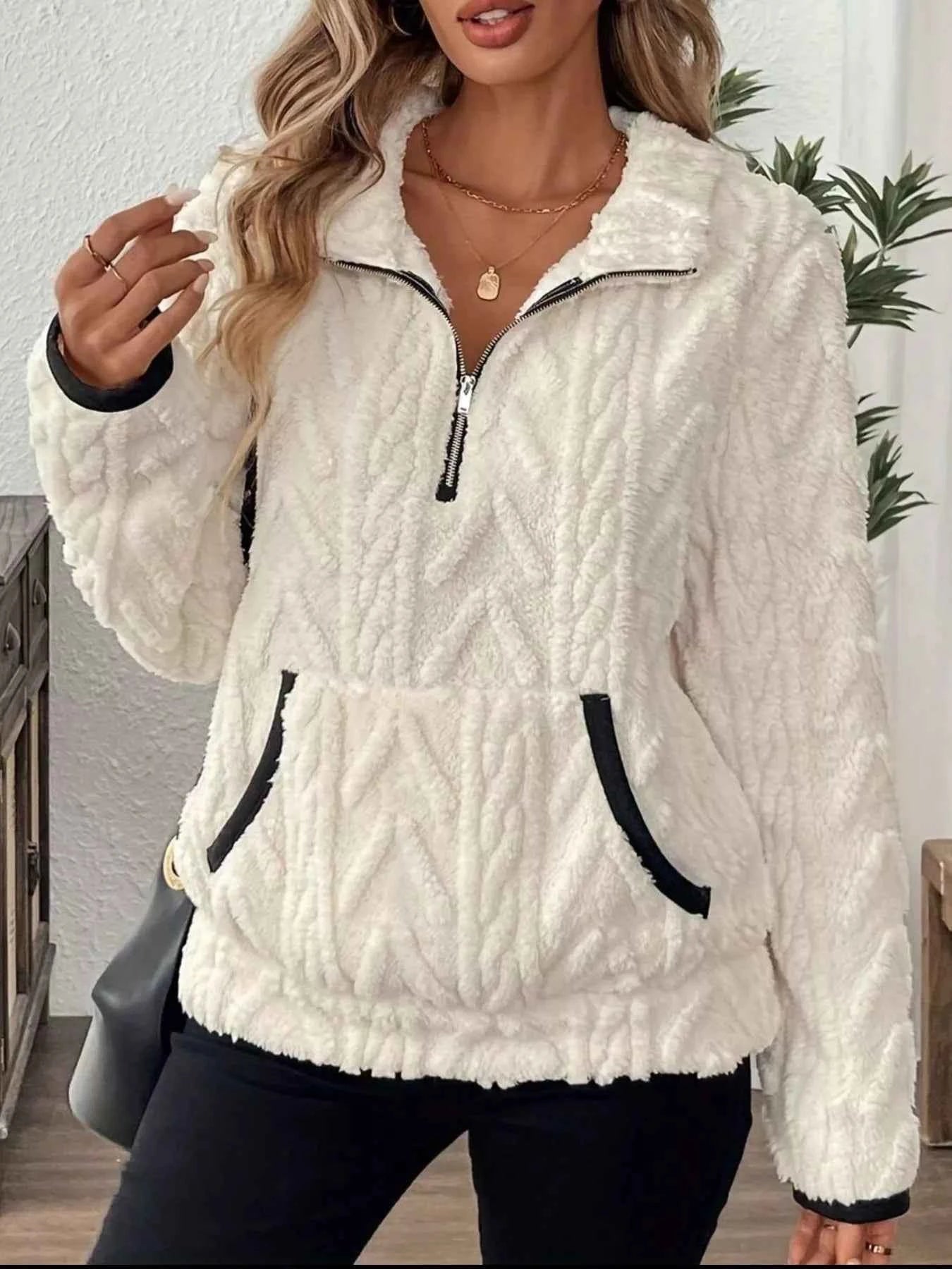 Full Size Half Zip Kangaroo Pocket Sweatshirt Plus Size 4c59336b-e865-4c13-82f2-aee820042b1b-Max-Origin