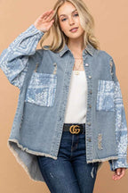 And The Why Full Size Paisley Print Quilted Sleeves Denim Jacket Lt.Denim 4c5db4b9-89b0-4685-abb0-5e1dc8896c8e-Max