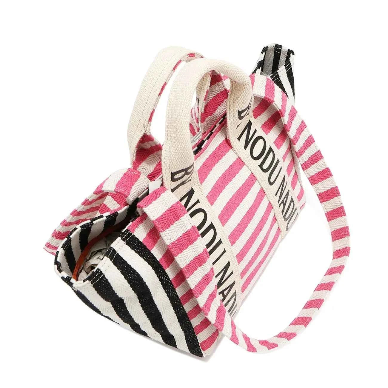 Nicole Lee USA Letter Striped Tote Bag 4c5eab7f-b86c-4b4e-9208-483318336623-Max-Origin