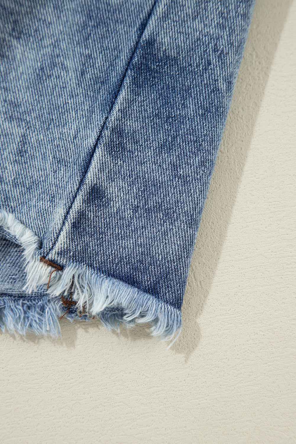 Beau Blue Plaid Print Patchwork Hooded Raw Hem Denim Jacket 4c7be074d7137f59