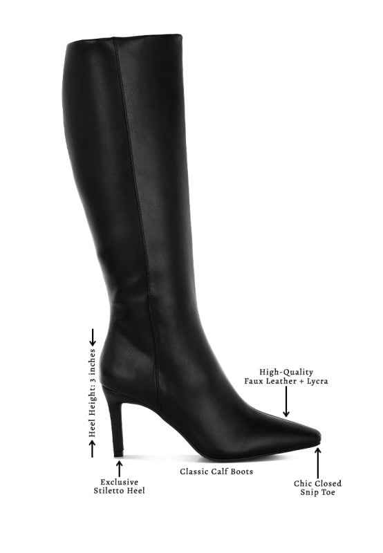 Skara Faux Leather Calf Boots 4c88e07e-c694-4893-86be-5ca8e7fc159d
