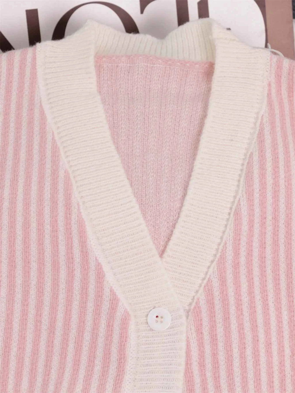 Striped Button-Front Cardigan with Contrast Trim 4ca1fce924954773a747ce4496bf9652-Max-Origin