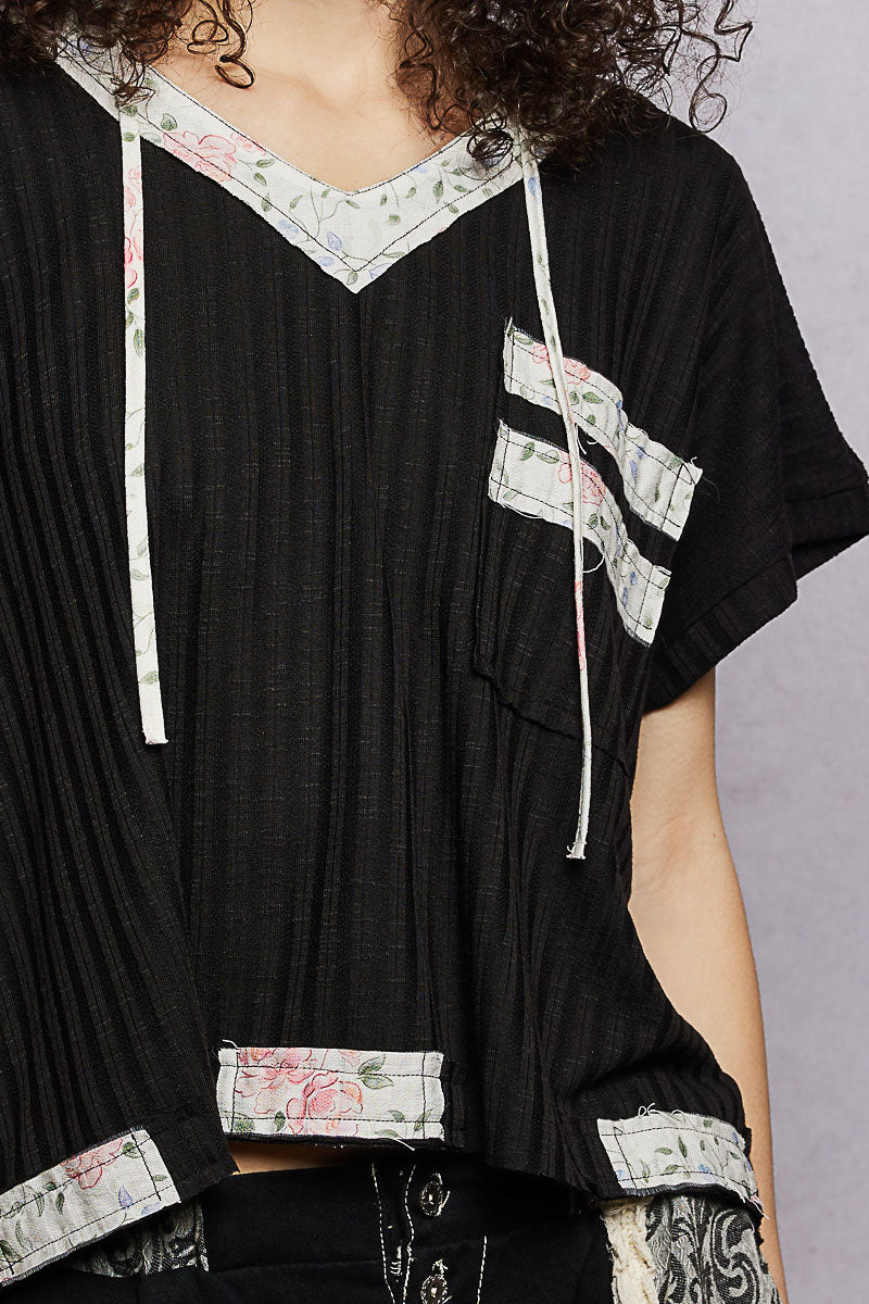 POL Short Sleeve Hooded Top with Back-Open Detail 4ca8b276-19e0-4baf-85fa-f3e2a601a840-Max