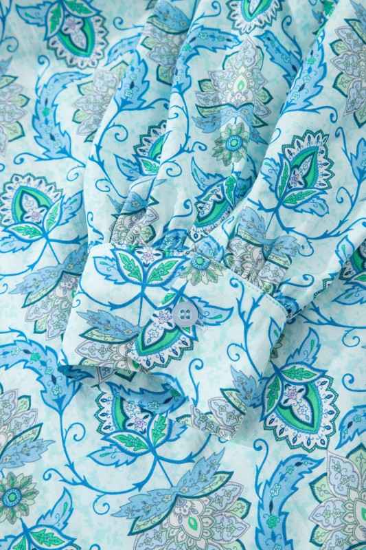 Paisley Long Puff Sleeve Buttoned Shirt 4cba2234-e4bc-4364-a046-45cbc36a75e2