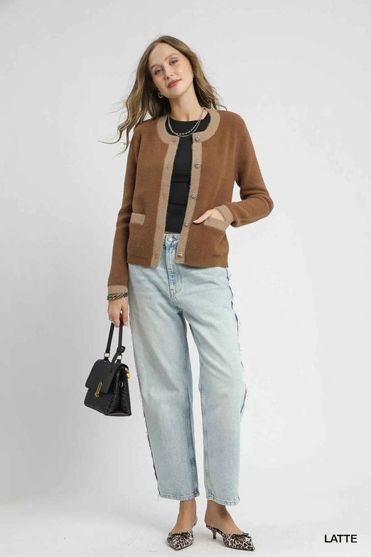 Two-Tone Button Front Cardigan 4cbfd657-898d-47c1-a08e-279b0f6dbf44-Max-Origin