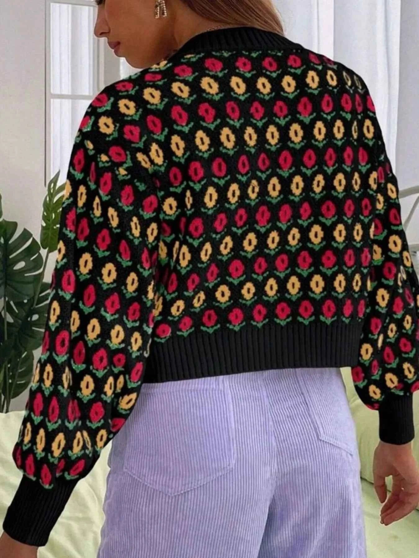 Floral Button Up Long Sleeve Cardigan 4cd2ab63-ffad-4ee7-9353-cf2b8692d49d-Max-Origin
