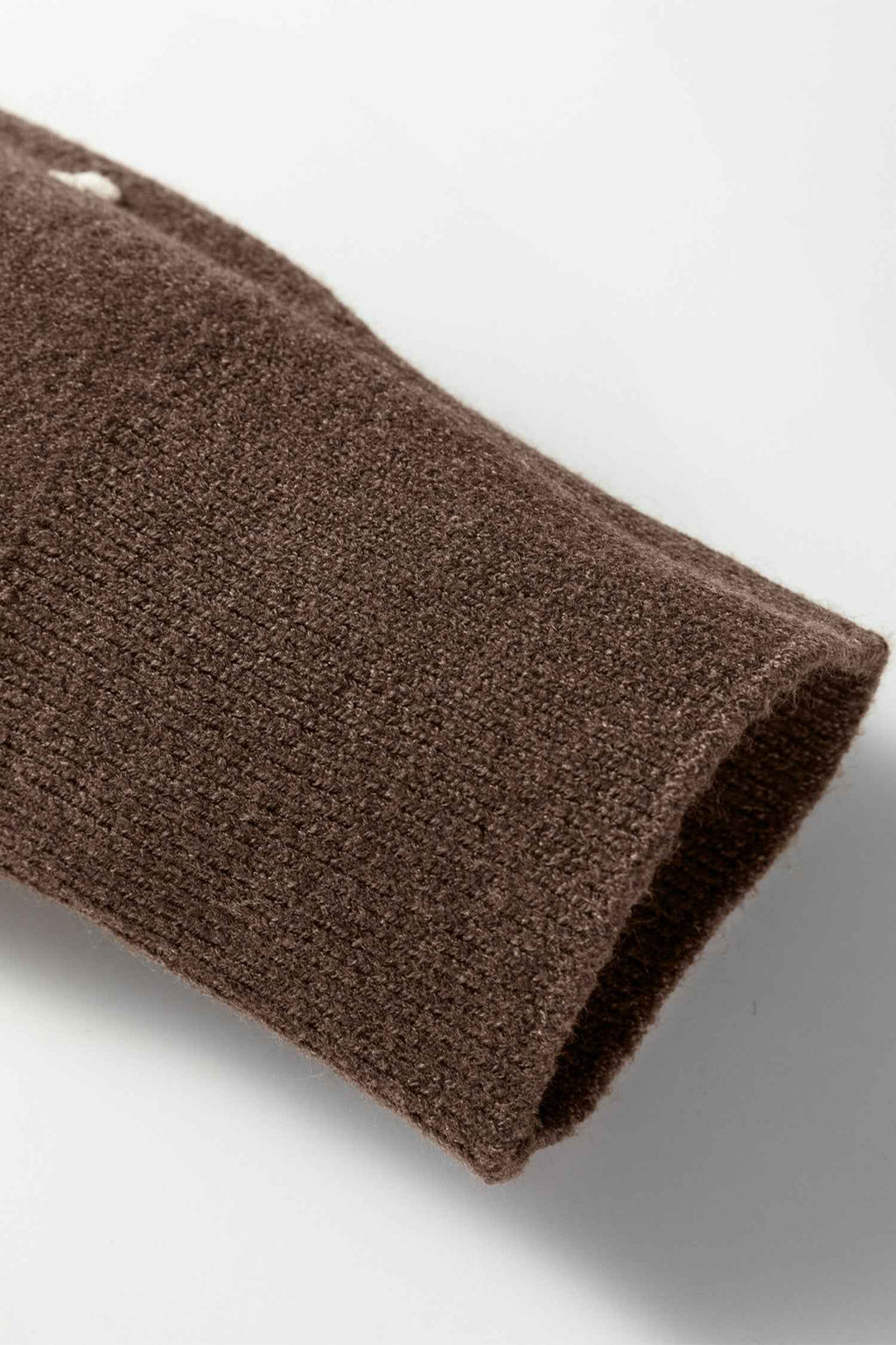 Coffee Dotted Print Ribbed Edge Knit Sweater 4cdc31ef3f28cee8