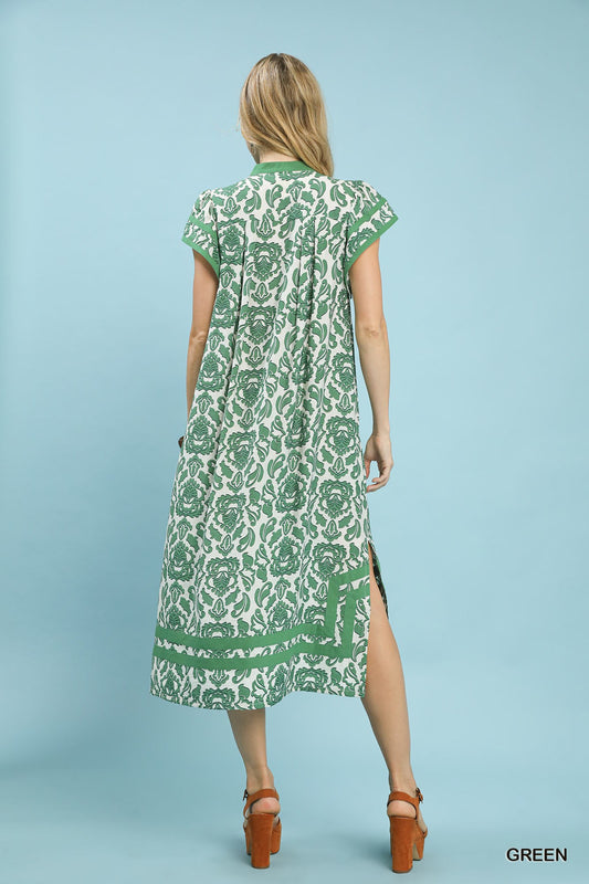Abstract Two Tone Print Midi Dress 4cef29f6-1680-42b8-a70f-8f07cfef85ea-Max