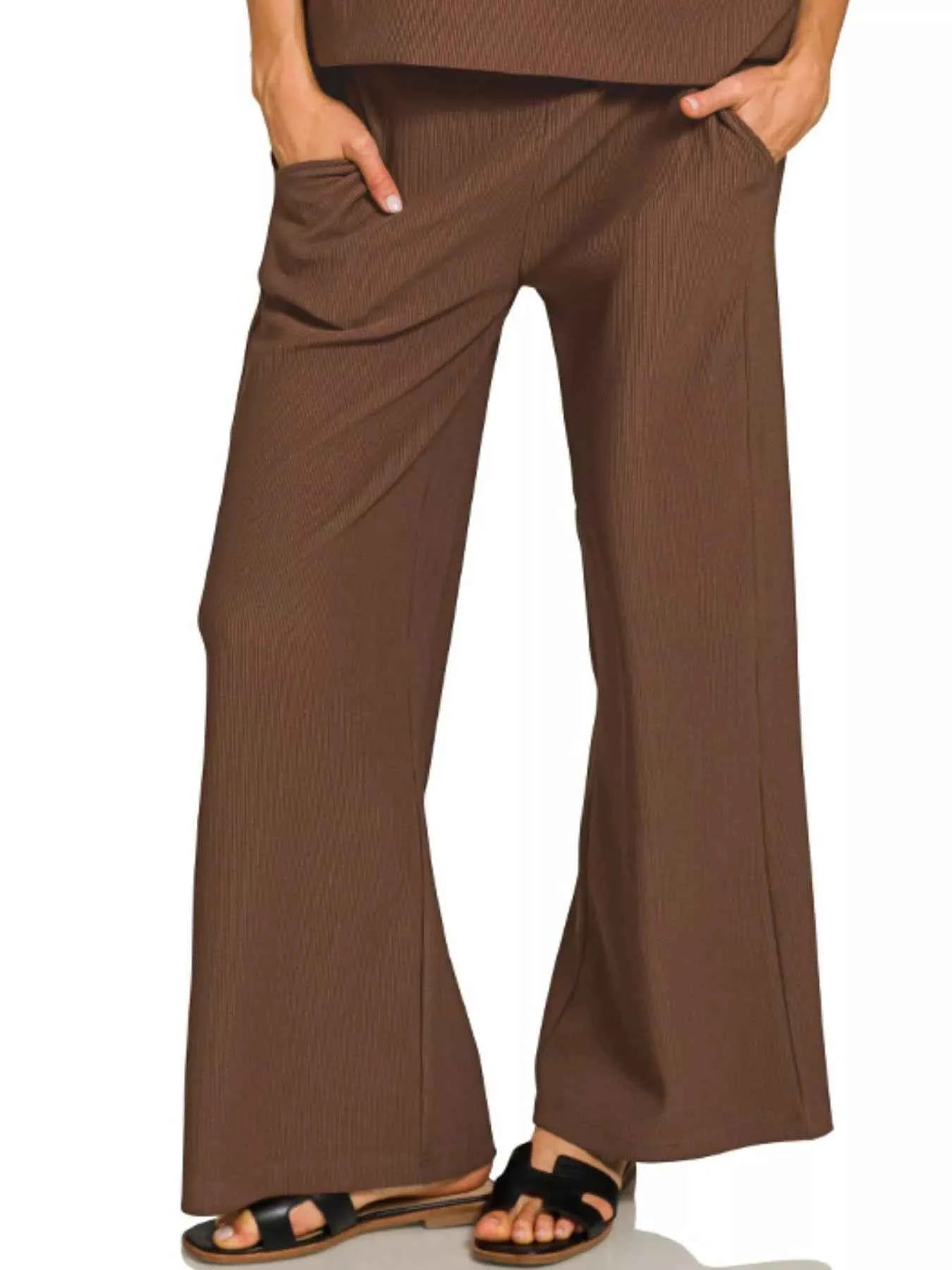 Zenana Ribbed Round Neck Tee & Pants Set 4d078a92-41e3-4c11-8716-b8502320113a-Max-Origin