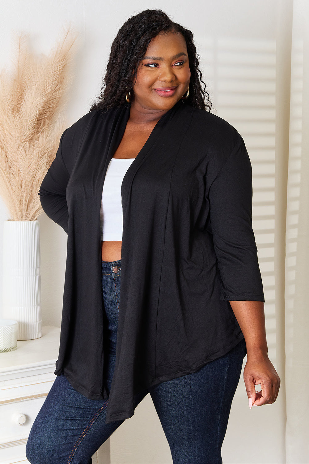 Culture Code Full Size Open Front Cardigan 4d0ea657cc64467188b5470fc2a298be-Max