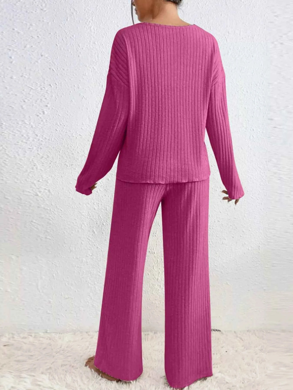 Ribbed Knit V-Neck Top and Pants Set 4d0f2db2-6f1d-4e3b-981e-b77acceeb472-Max-Origin