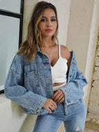 Button Down Drop Shoulder Denim Jacket 4d141a8b-0410-4866-b2dc-bfedd8d3afa3-Max