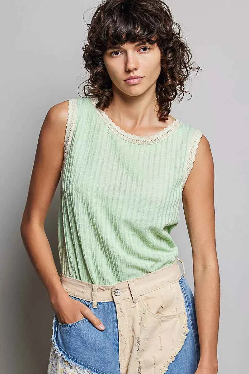 POL Ribbed Round Neck Tank with Lace Trim 4d2683b1-7e34-4b44-a155-728c1687fa03-Max-Origin
