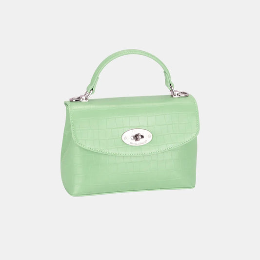 David Jones Texture PU Leather Handbag Light Green One Size 4d2bf87c-06c0-44c6-86a8-03933ae565e6-Max