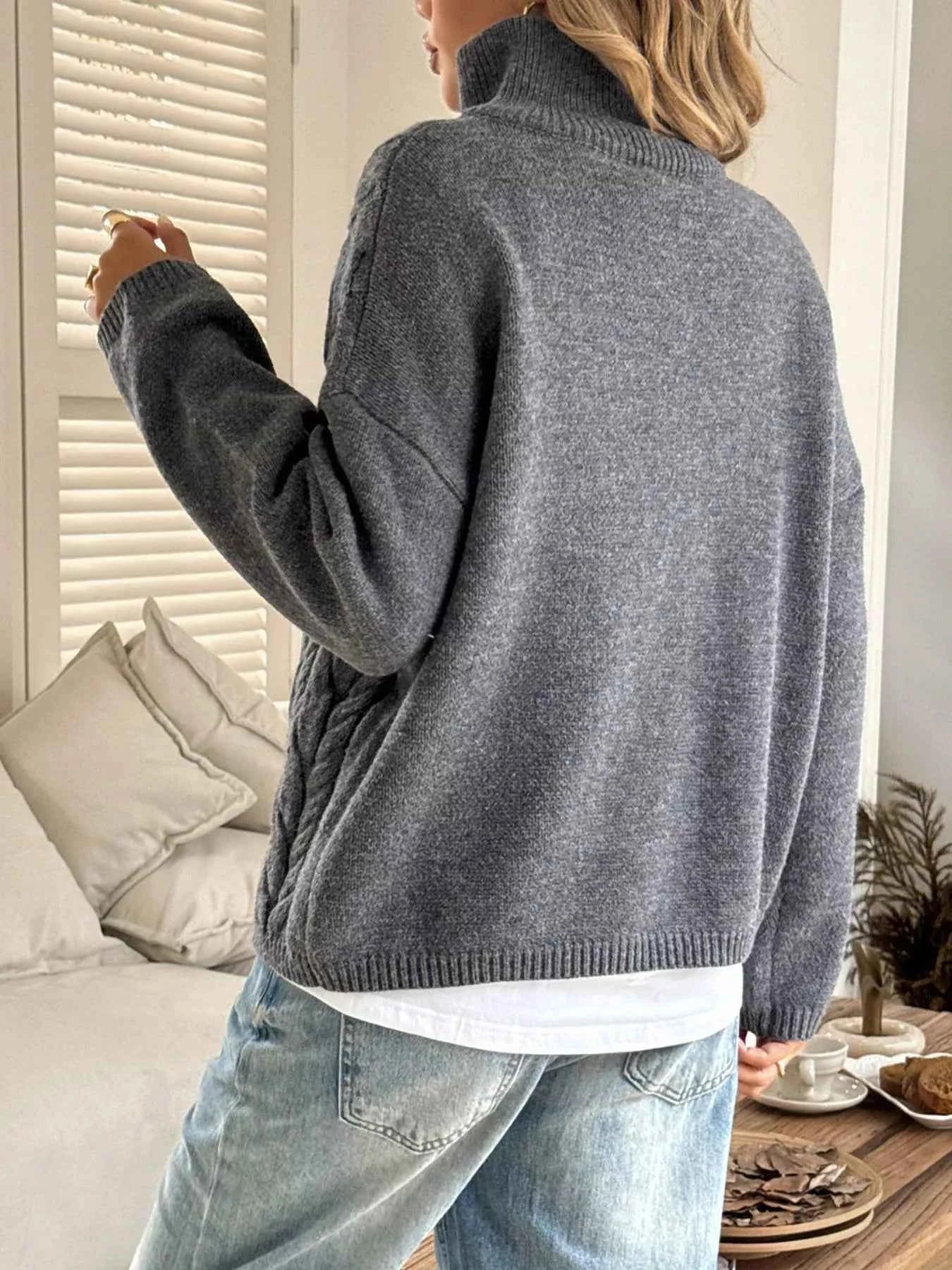 Zip Collar Cable-Knit Sweater 4d30b79d-8bf3-489d-8611-8d2e8f6926c4-Max-Origin