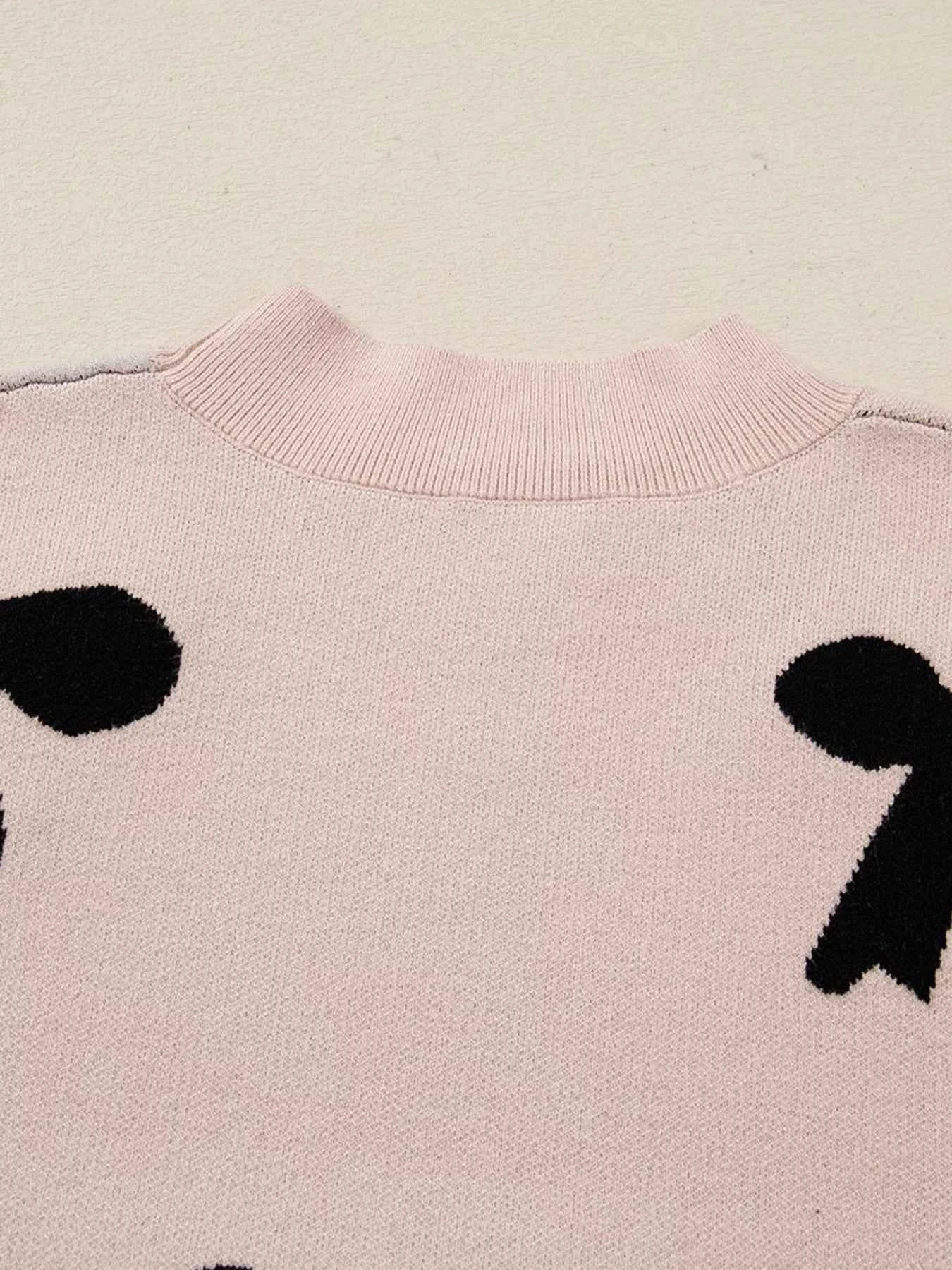 Pearl Embellished Bow Pattern Loose Sweater 4d30b963f7c64a0bb8f31c8383eb48c2-Max-Origin