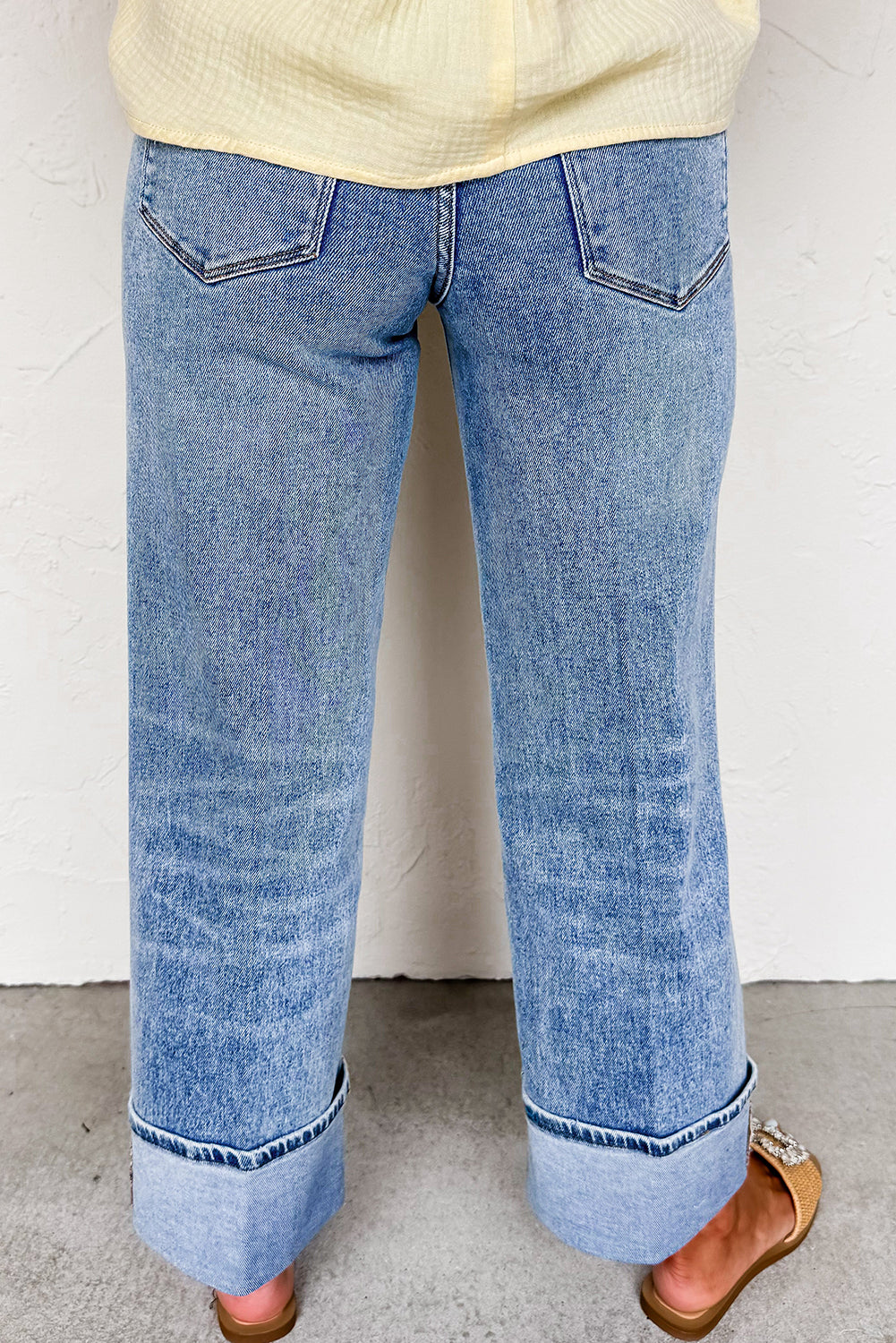 Myosotis Center Seam Straight High Waist Jeans 4d35146ca807e107