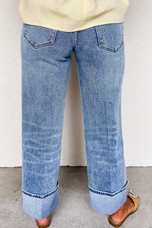 Myosotis Center Seam Straight High Waist Jeans 4d35146ca807e107